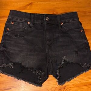 American Eagle distressed black shorts